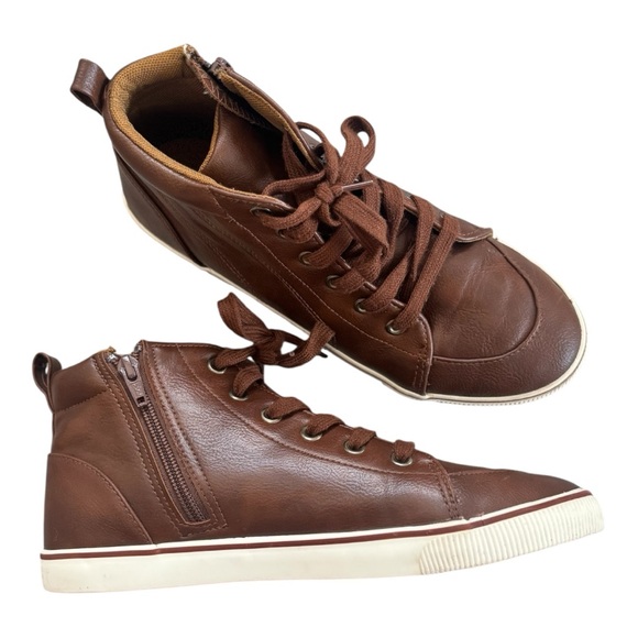 Cat & Jack Brown Kids zip and lace up Boots Youth boys size 6 - Picture 1 of 11